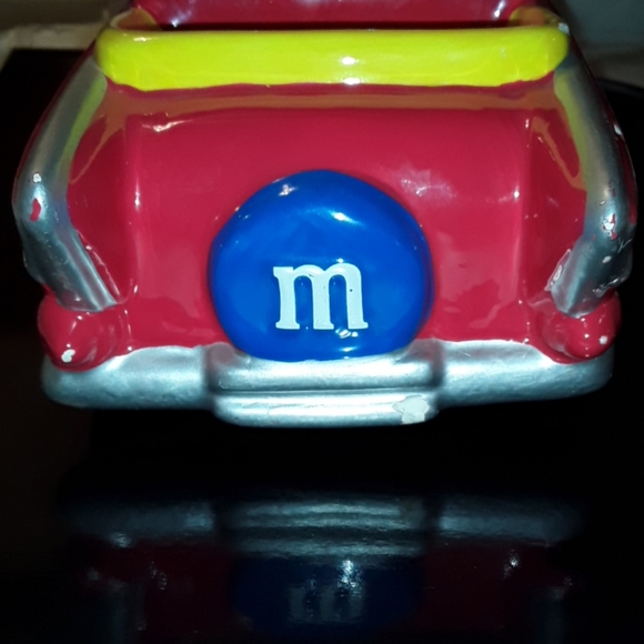 M&M's M&M Hot Rod Car Candy Dish Red Auto Yellow G - Picture 8 of 14